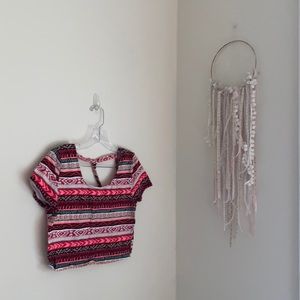 Tribal Print Crop with Back Detail